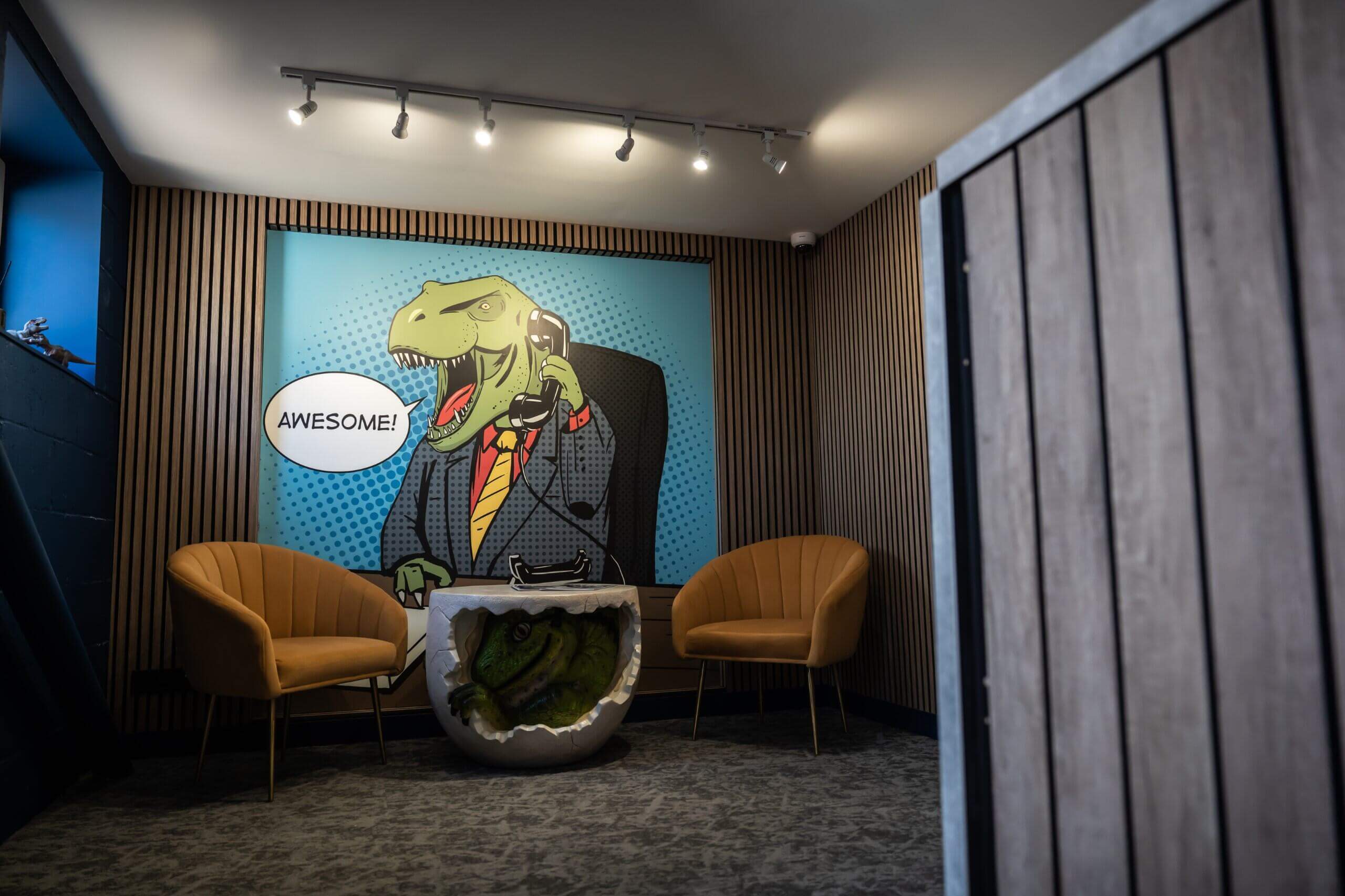 awesome dinosaur wall table and chairs